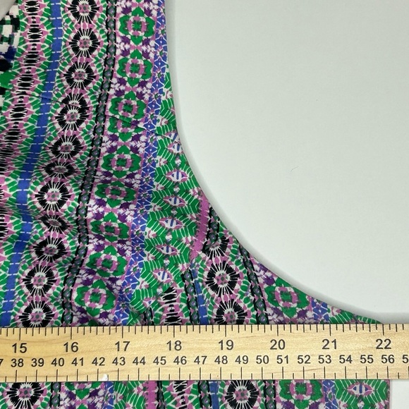 London Times Womens 16W Preppy Coastal Pink Green Purple‎ White Print Dress - Picture 4 of 15